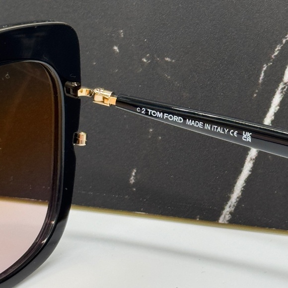 NEW FT0945/S 01B TOM FORD SQUARE WOMEN SUNGLASSES TOM FORD VIRGINIA TF945 - Picture 10 of 11